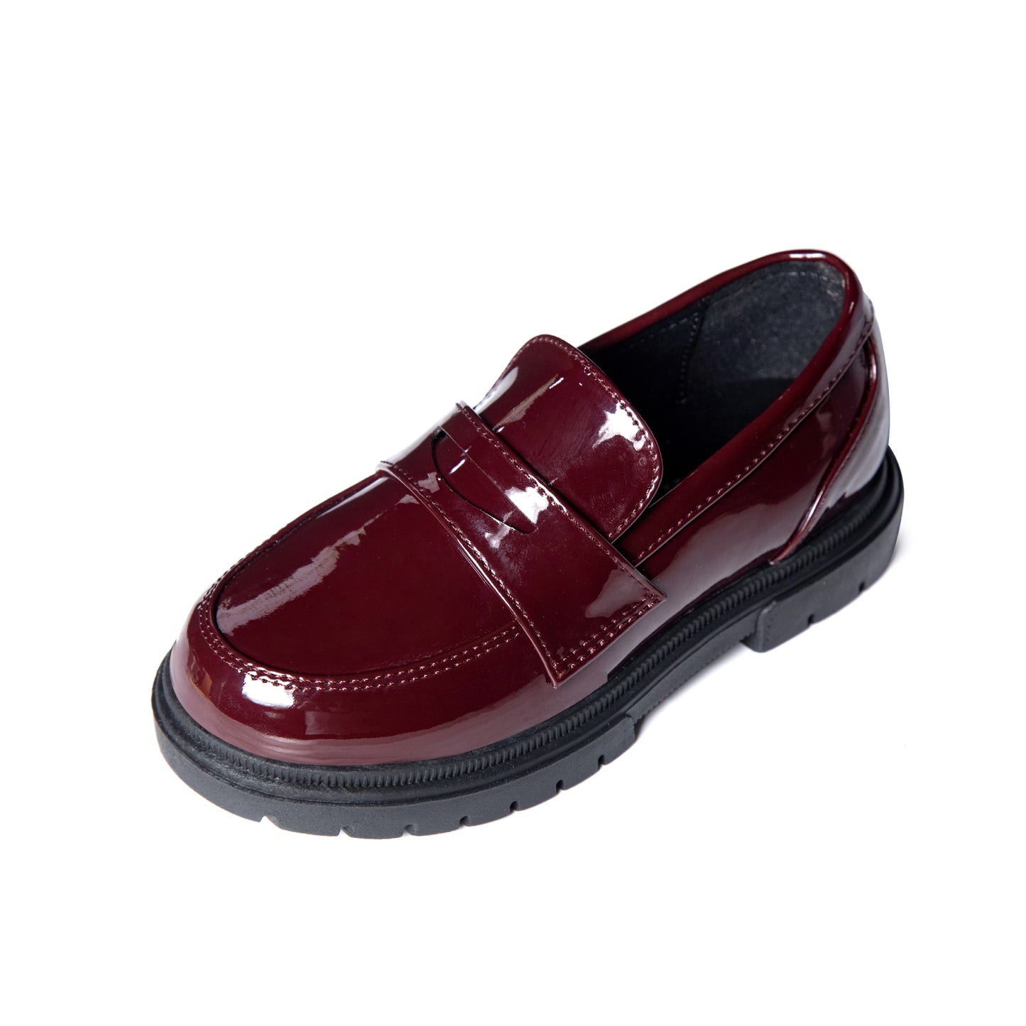 Girls Slip On Penny Loafers Comfort Round Toe Platform School Uniform Dress Shoes