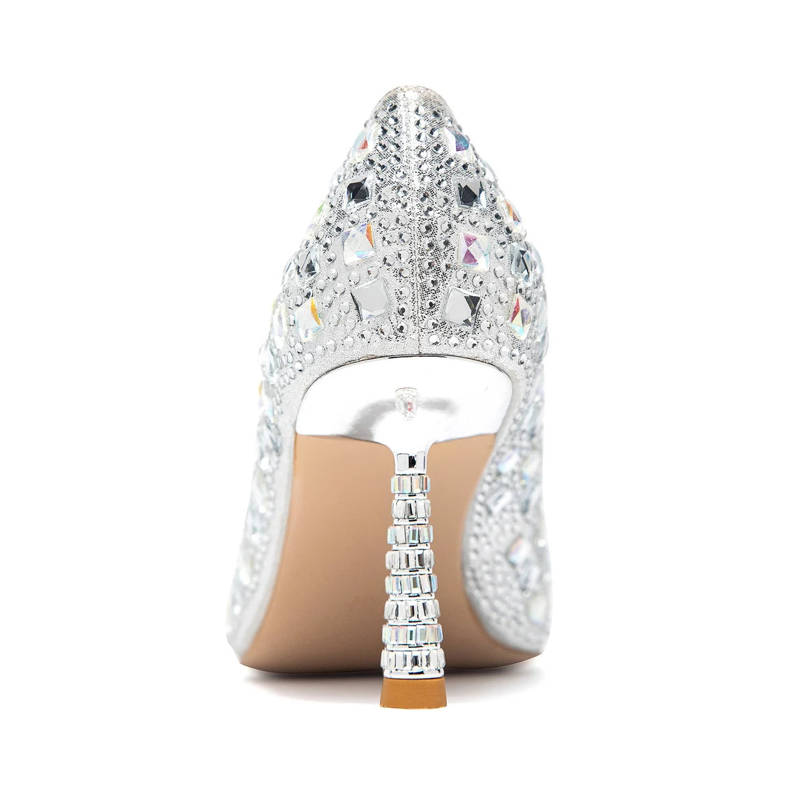 Omine Silver Sparkle Stilettos with Gems