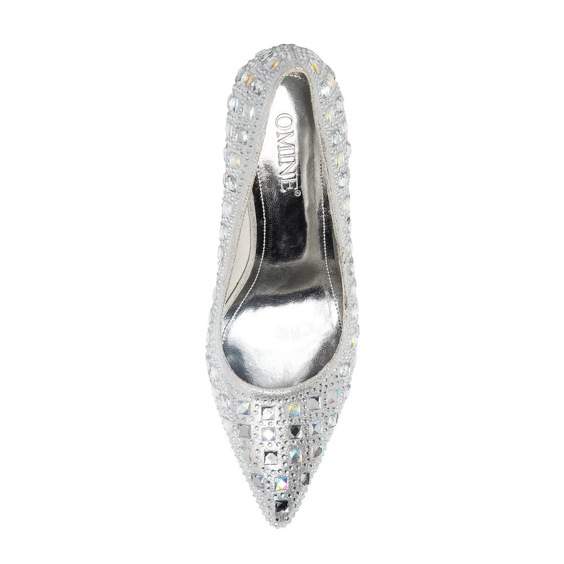 Omine Silver Sparkle Stilettos with Gems