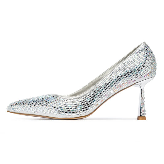 Omine Silver Sparkle Stilettos