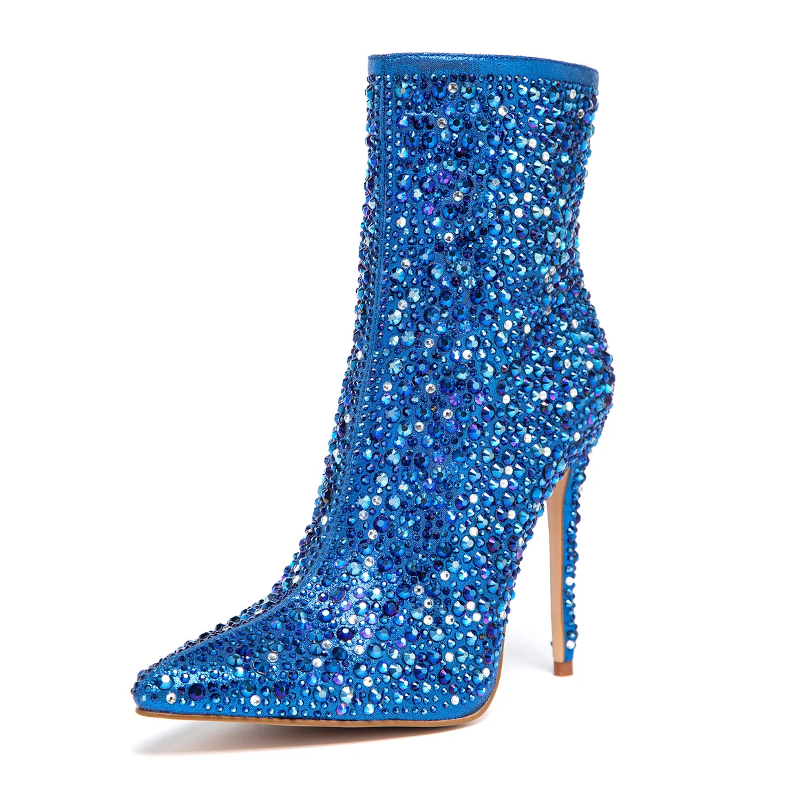 Blue Sparkle Embroidered Cowgirl Boots