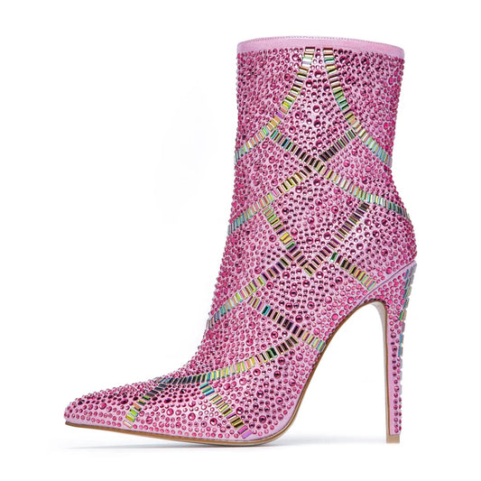 Omine Pink Embroidered Cowgirl Boots