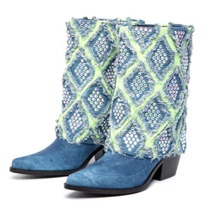 Omine Denim Dazzle Cowboy/girl Boots