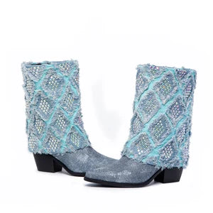 Omine Denim Dazzle Cowboy/girl Boots