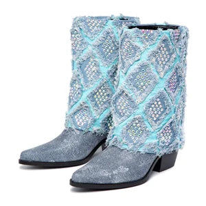 Omine Denim Dazzle Cowboy/girl Boots