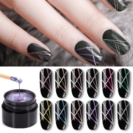 Nail Art Metal Brushed Nail Glue Painting