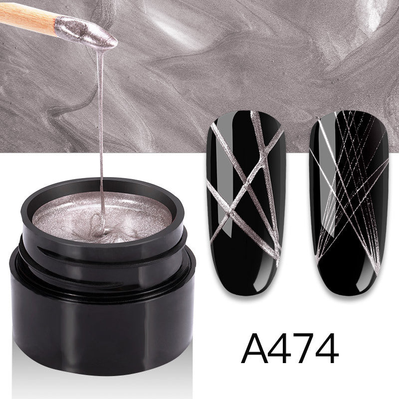 Nail Art Metal Brushed Nail Glue Painting