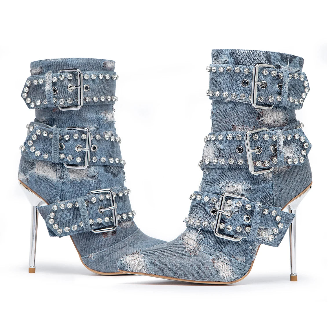 Omine Western Denim Cowgirl Boots