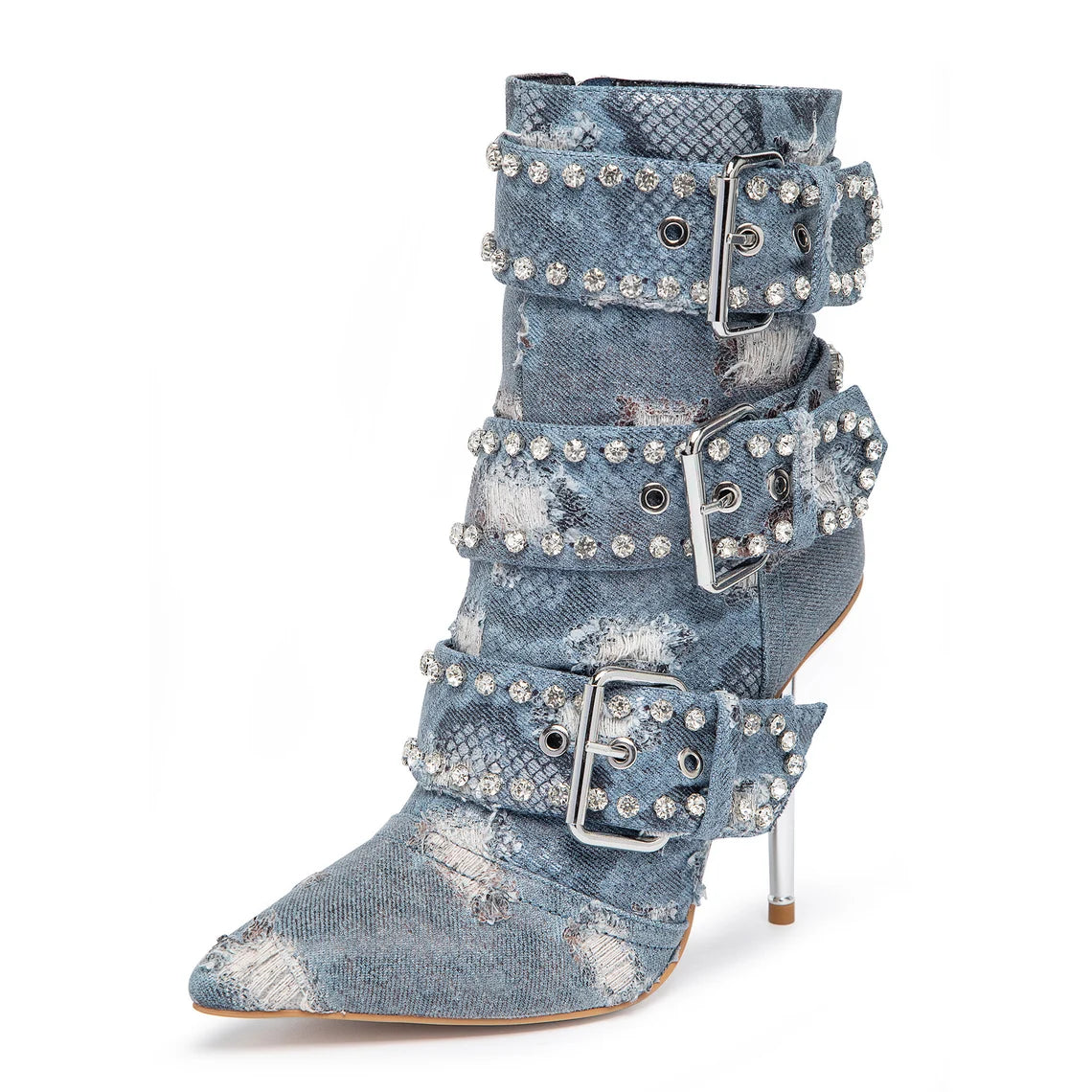 Omine Western Denim Cowgirl Boots