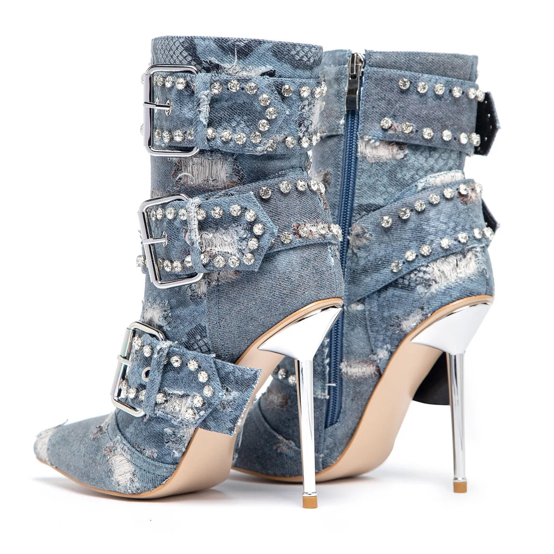 Omine Western Denim Cowgirl Boots